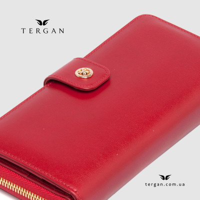 Кошелек на молнии кожаный TERGAN 5789  KIRMIZI RUSTIC Красный Красный