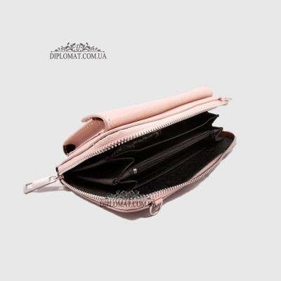 Кошелек-Клатч Под телефон EMANUELA FERRETTI 010721_2  На молнии С Ремнем через плечо NUDE FLOATER Пудра