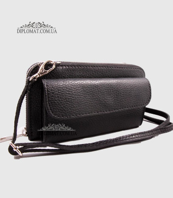 Кошелек-Клатч Под телефон EMANUELA FERRETTI 010721_2  На молнии С Ремнем через плечоBLACK floater
