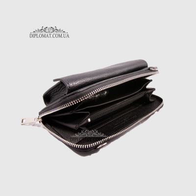 Кошелек-Клатч Под телефон EMANUELA FERRETTI 010721_2  На молнии С Ремнем через плечо BLACK floater Черный