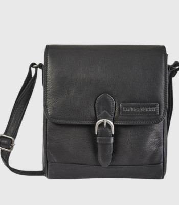 Сумка мужская через плечо HILL BURRY 3193HB Crazy Horse Black