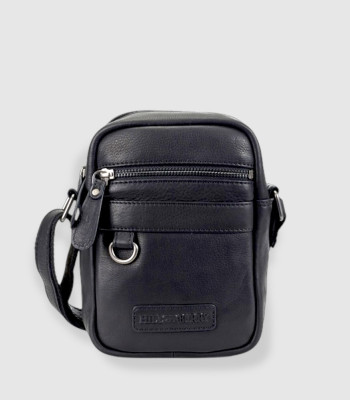 Сумка мужская через плечо HILL BURRY 15154 небольшого размера Crazy Horse Black