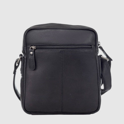 Сумка мужская через плечо HILL BURRY 7030HB среднего размера Crazy Horse Black