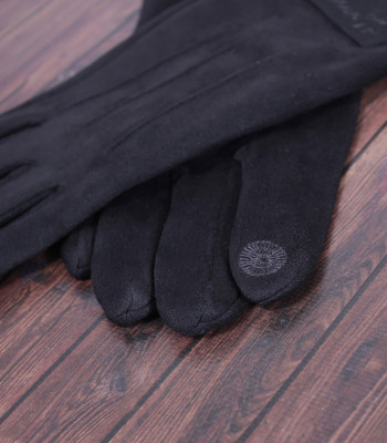 Перчатки мужские DE ESSE DM24127-1T сенсорные, с экозамши на флисе, черные FAUX SUEDE Размеры 9-12