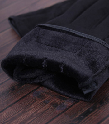 Перчатки мужские DE ESSE DM24127-1T сенсорные, с экозамши на флисе, черные FAUX SUEDE Размеры 9-12