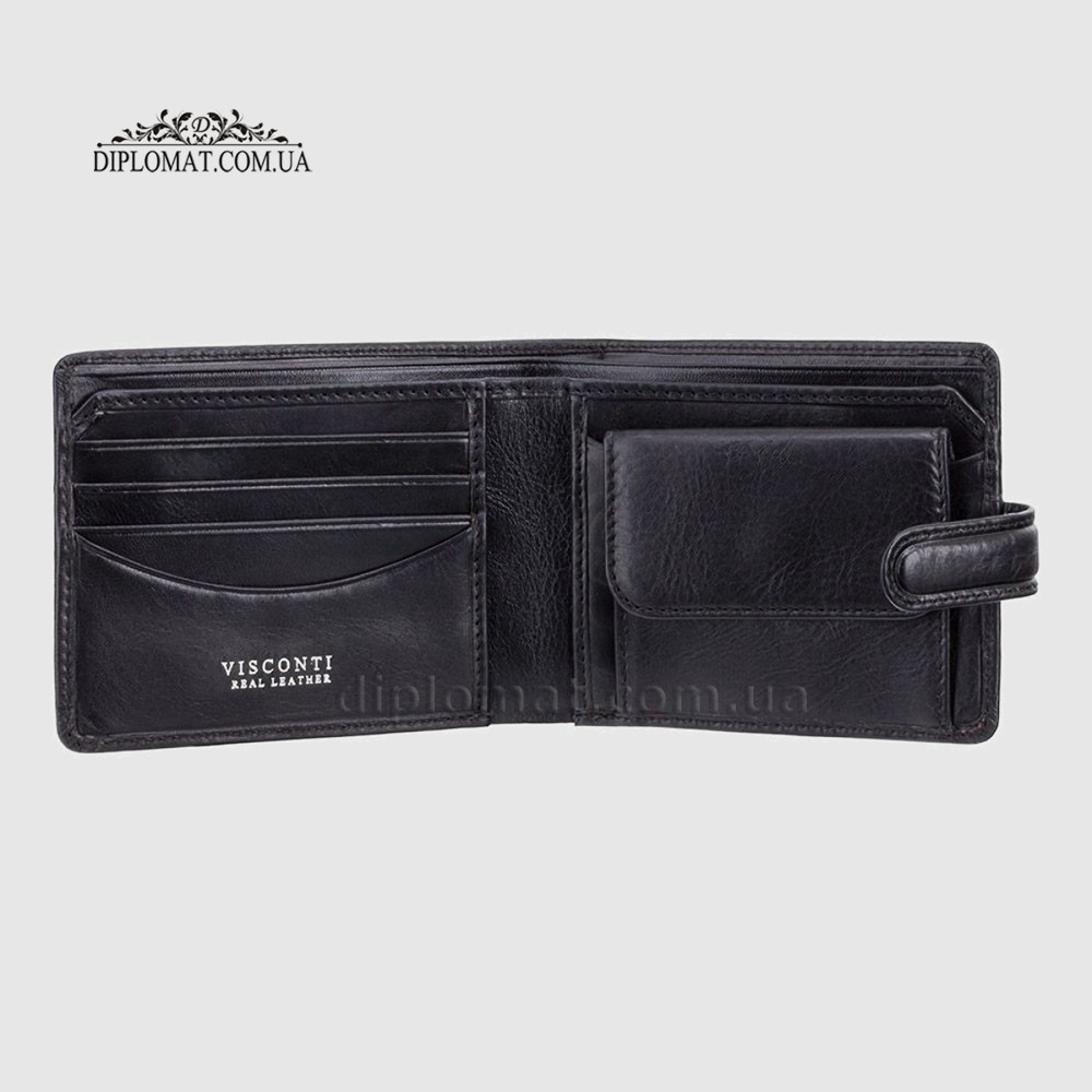 Портмоне мужские VISCONTI TSC47 Riccardo  Black Черный  Черный