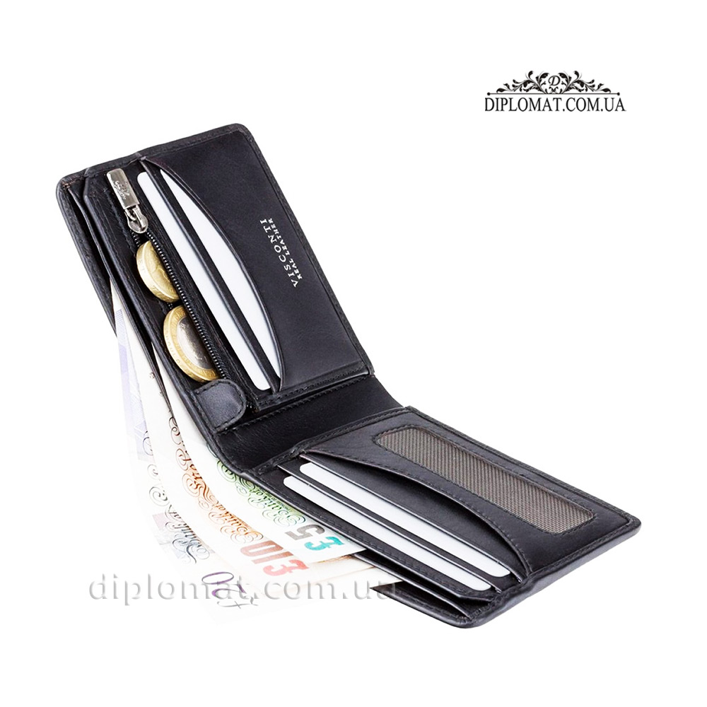 Портмоне мужские VISCONTI TSC46 Francesca  Black Черный  Черный