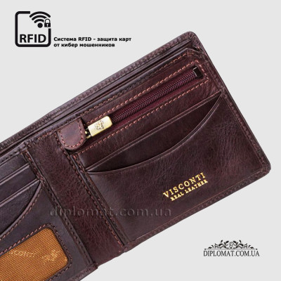Портмоне мужские VISCONTI TSC46 Francesca  Brown Коричневый  Коричневый