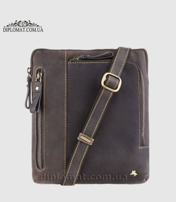 Сумка мужская Через плечо VISCONTI 15056 Roy (M) Кожаная Oil Brown Коричневый
