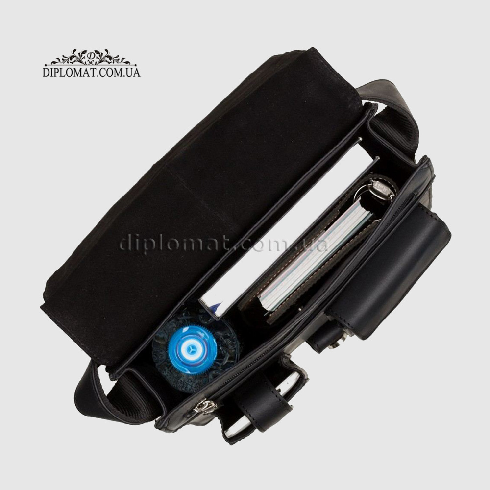 Сумка мужская из натуральной кожи с ремнем Через плечо VISCONTI 18410 Jasper Black Черная