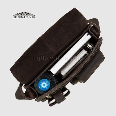 Сумка мужская кожаная с ремнем через плечо VISCONTI 18410 Jasper Oil Brown Темно-Коричневый