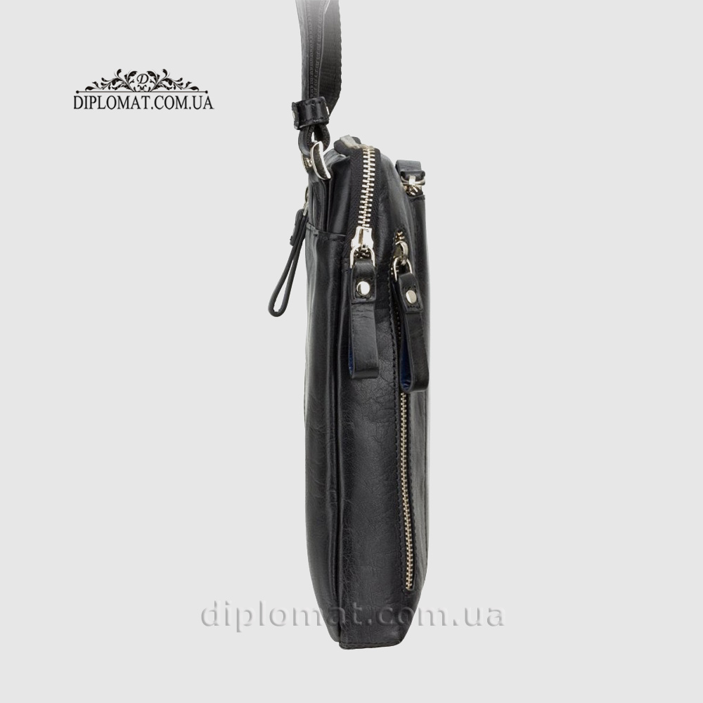 Сумка мужская Кожаная Через плечо VISCONTI ML20 Roy Black Черный