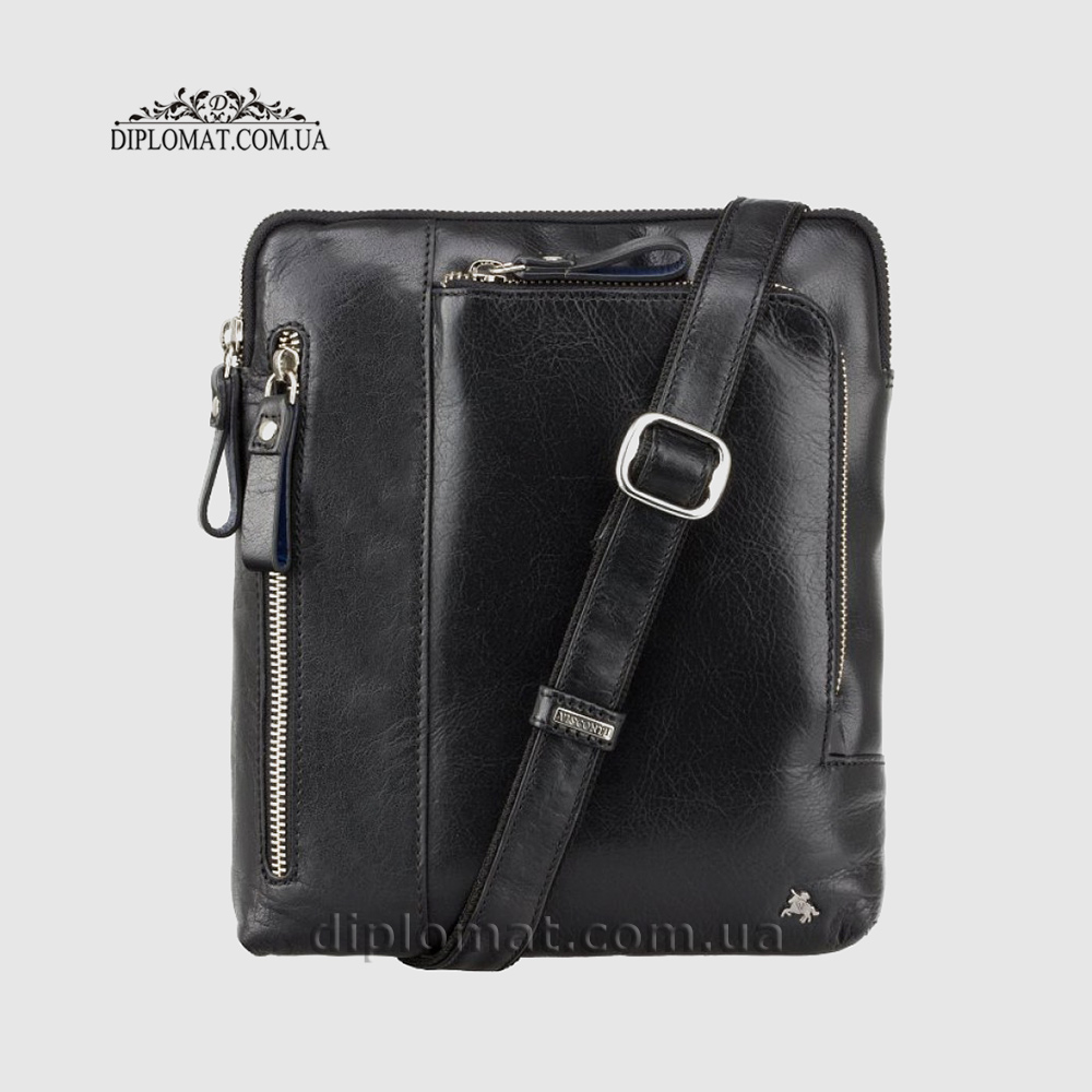 Сумка мужская Кожаная Через плечо VISCONTI ML20 Roy Black Черный