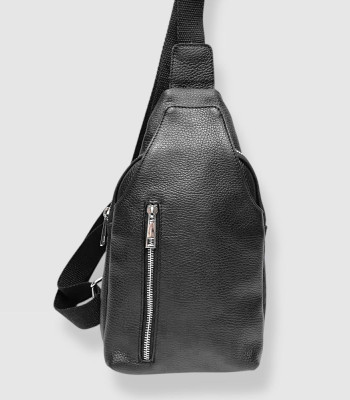 Сумка-Слинг Рюкзак через одно плечо кожаный мужской VIRGINIA CONTI 02091 Black Floater