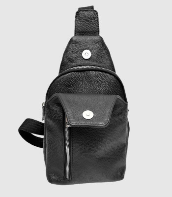 Сумка-Слинг Рюкзак через одно плечо кожаный мужской VIRGINIA CONTI 02091 Black Floater