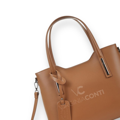 Сумка женская кожаная с двумя ручками VIRGINIA CONTI 8066  Semi Aniline TABA