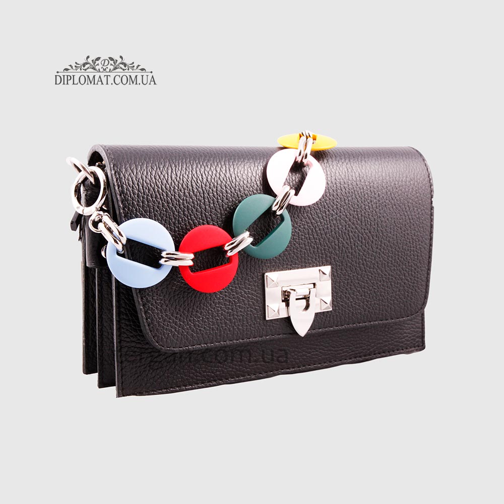 Сумка Женская Кожаная EMANUELA FERRETTI 85510  BLACK floater Черный