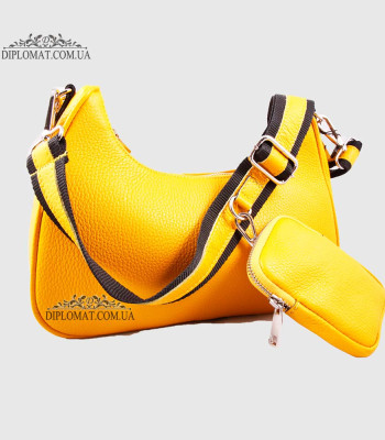 Сумка Женская EMANUELA FERRETTI 1112 Кожаная Кросс боди YELLOW FLOATER
