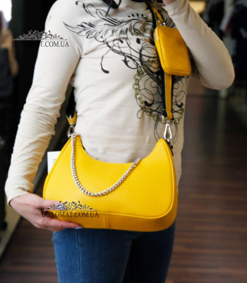 Сумка Женская EMANUELA FERRETTI 1112 Кожаная Кросс боди YELLOW FLOATER