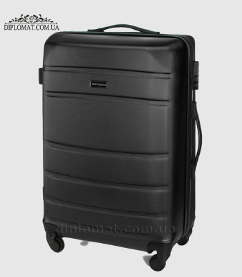 Чемодан средний WITTCHEN 56-3A-652 из пластика ABS на четырех колесах Plastc ABS 10 Black Черный