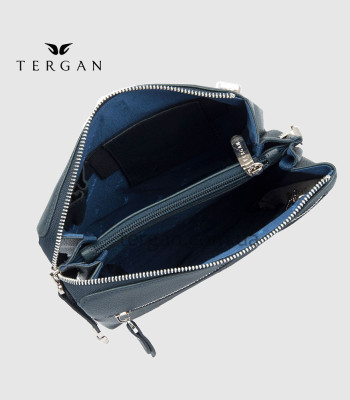 Сумка мужская TERGAN 21281 кожаная через плечо с тремя отделами LACIVERT LATIGO