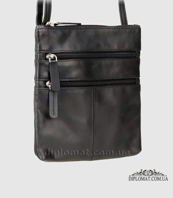Сумка мужская Через плечо VISCONTI 18606 Slim Bag КожанаяBlack