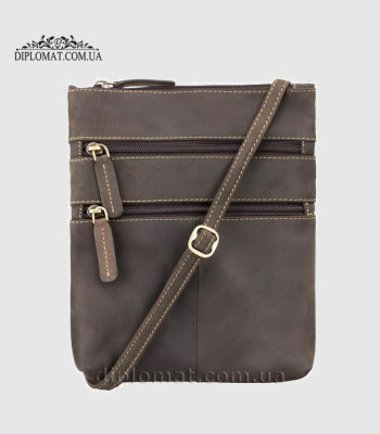 Сумка мужская Через плечо VISCONTI 18606 Slim Bag КожанаяOil Brown Коричневый