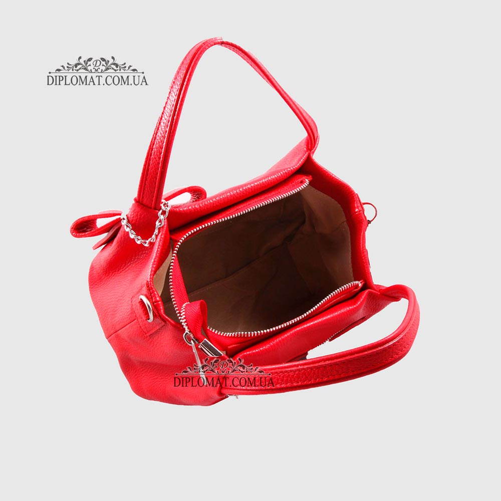 Сумка Женская Кожаная EMANUELA FERRETTI 481241  RED floater Красный/Розовый
