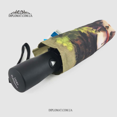Зонт Lucky Elephants OP-082 Полуавтомат Ручка прямая, прорезиненная Купол Понж 1 Pongee BLACK Черный