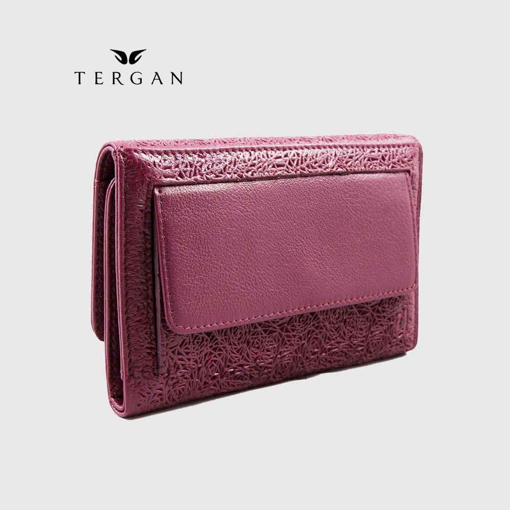 Портмоне женское TERGAN 5788 Кожаное MOR NAPPA  Фиолетовый-Бордовый