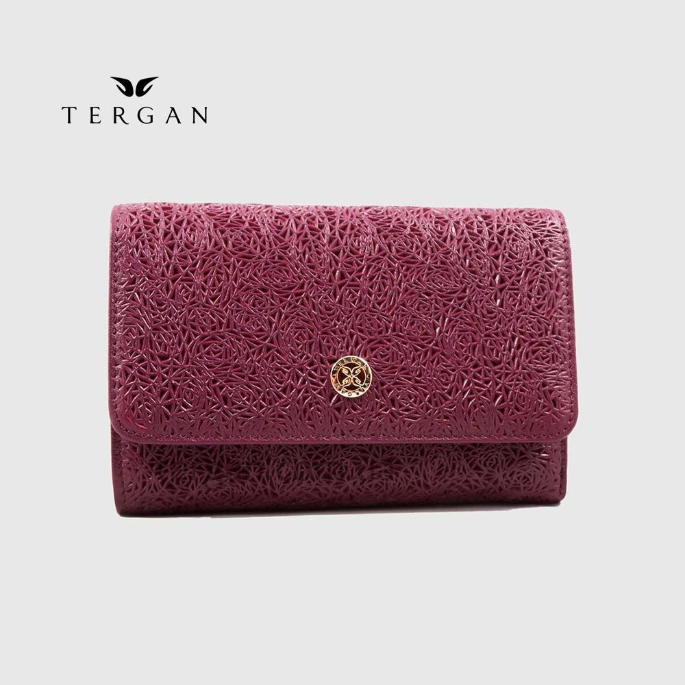 Портмоне женское TERGAN 5788 Кожаное MOR NAPPA  Фиолетовый-Бордовый