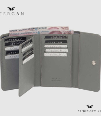 Портмоне женское кожаное TERGAN 5788 ACIK GRI NAPPA