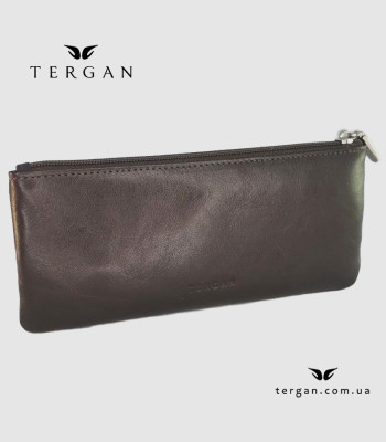 Ключница TERGAN 0157 Кожаная на молнии с двумя отделениями для ключей среднегоо размера KAHVE RUSTIC Коричневый