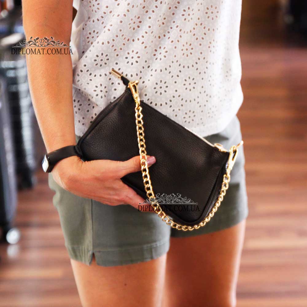Сумочка-Клатч Женская  EMANUELA FERRETTI 85497D_1 Кожаная  BLACK floater Черный