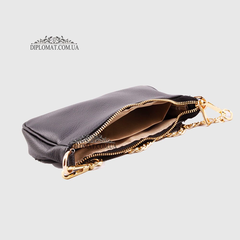 Сумочка-Клатч Женская  EMANUELA FERRETTI 85497D_1 Кожаная  BLACK floater Черный