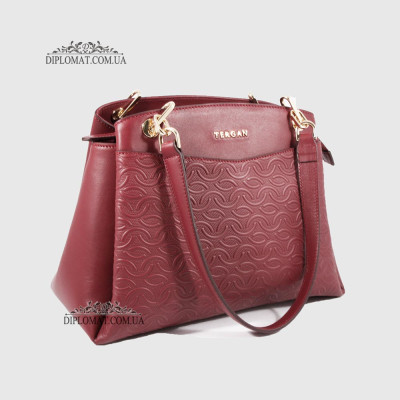 Сумка женская кожаная на плечо TERGAN 79132  BORDO NAPPA