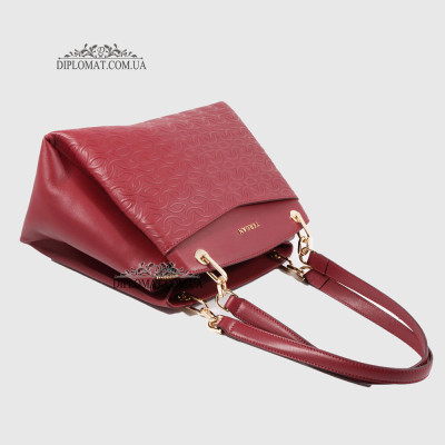 Сумка женская кожаная на плечо TERGAN 79132  BORDO NAPPA