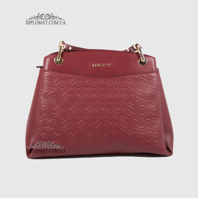 Сумка женская кожаная на плечо TERGAN 79132  BORDO NAPPA