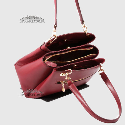 Сумка женская кожаная на плечо TERGAN 79132  BORDO NAPPA