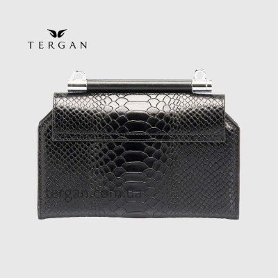 Сумка Женская Кожаная TERGAN 5806  SIYAH PITON / SIYAH ANALIN Черный