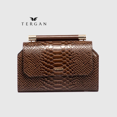 Сумка Женская Кожаная TERGAN 5806  KUM-PYTHON / KUM-ANALİN Кофейный Кофейный