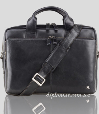 Сумка мужская кожаная VISCONTI ML31 Hugo для документов А4 и ноутбука до 15" дюймов Black
