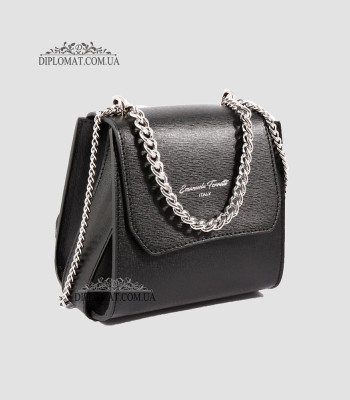 Сумка Женская EMANUELA FERRETTI 01069 Кросс боди Кожаная BLACK crystal
