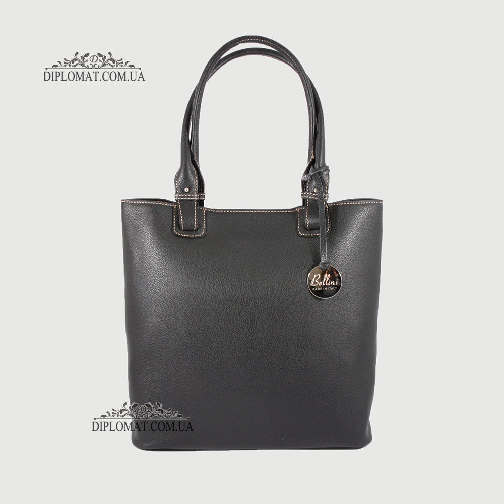 Сумка Женская Кожаная Большая на руку BELLINI Follonica 5840  BLACK floater Черный