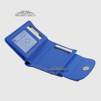 Портмоне женское TERGAN 5714 Кожаное Компактное с отделением для мелочи снаружи  SAKS MAVI ARSEL Синий Синий