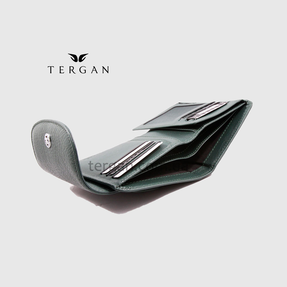 Портмоне женское TERGAN 5714 Кожаное Компактное с отделением для мелочи снаружи  KOYU YESIL - ARSEL Зеленый