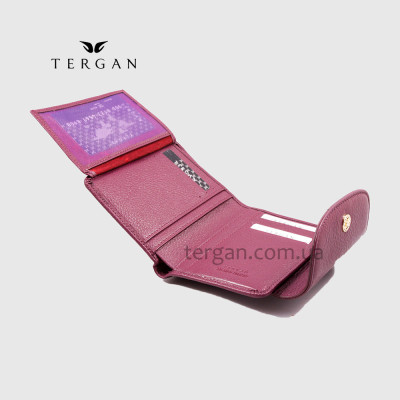 Портмоне женское TERGAN 5714 Кожаное Компактное с отделением для мелочи снаружи  MOR ARSEL Пурпурный