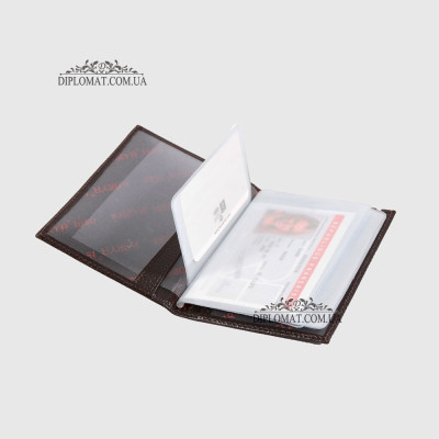 Обложка для автодокуменов KARYA 0428  39 Brown Коричневый