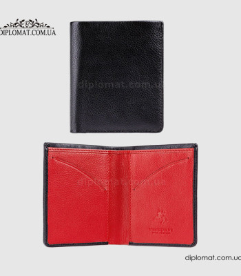 Портмоне мужское VISCONTI VSL21 Кожаное Небольшого размера Black Red