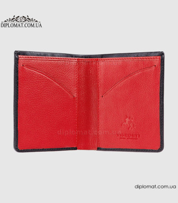 Портмоне мужское VISCONTI VSL21 Кожаное Небольшого размера Black Red